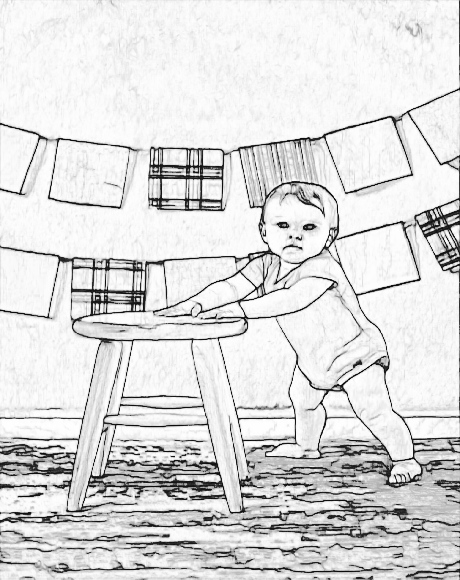 create personal colouring sheets baby photos