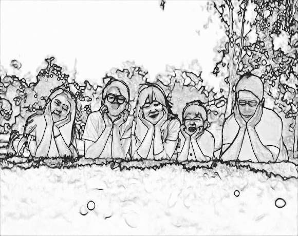transform travel photos into personal colouring sheets