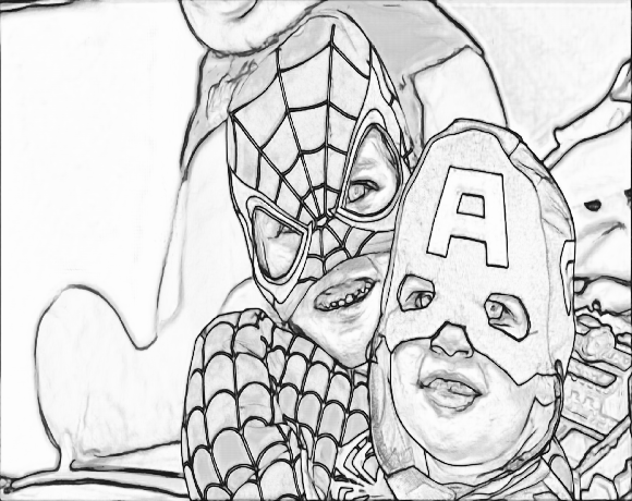 make colouring sheets from holiday photos
