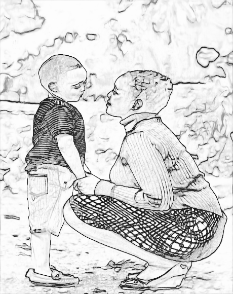 create digital colouring sheets from personal photos